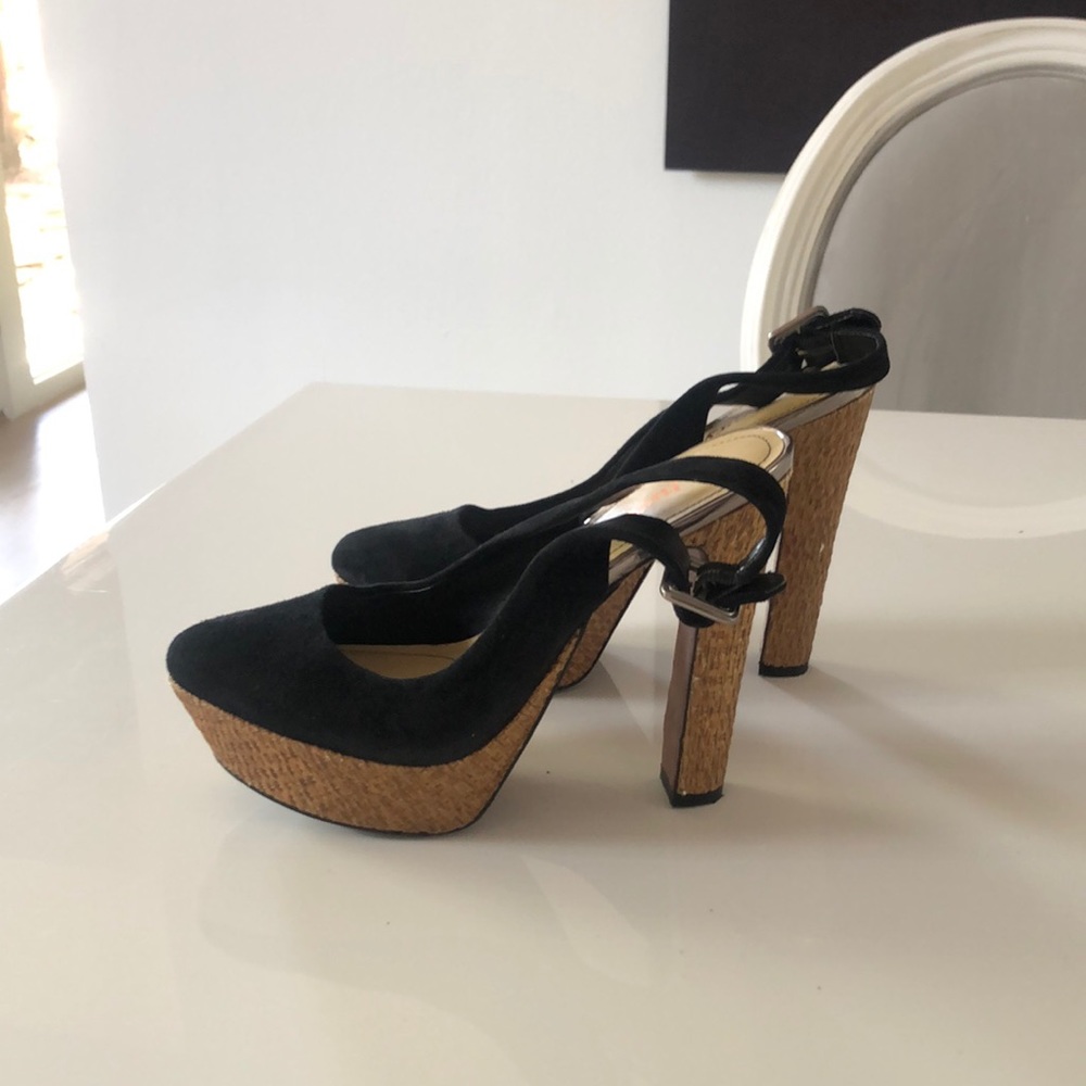 Suede sling back shoes